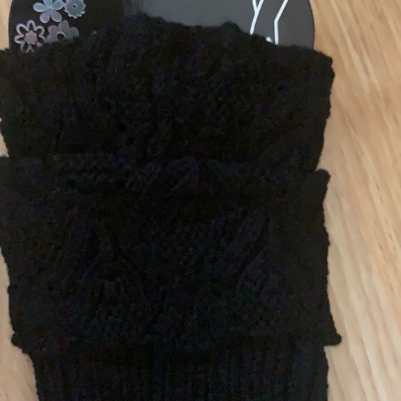 Knit leg warmers/boot cuffs-black - Picture 2 of 6